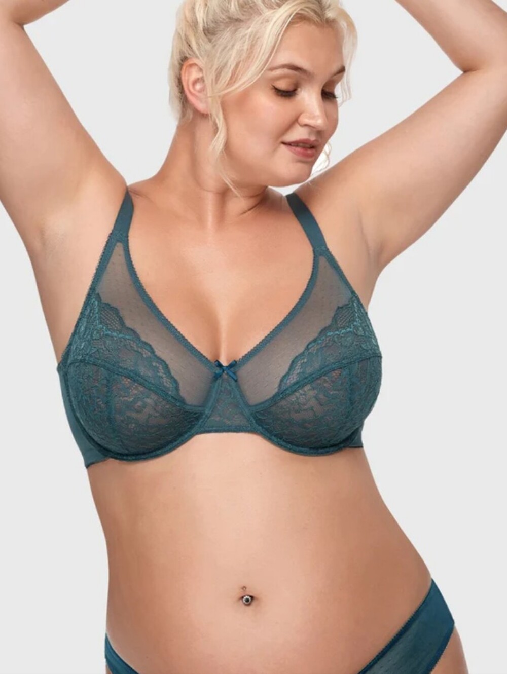 HSIA Enchante Unlined Non-padded Lace Underwire Bra Size 42C New